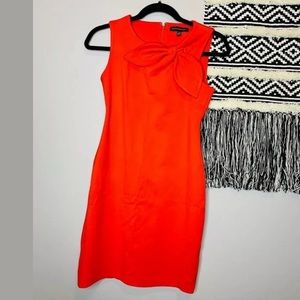 Banana Republic red stretch bow sheath dress